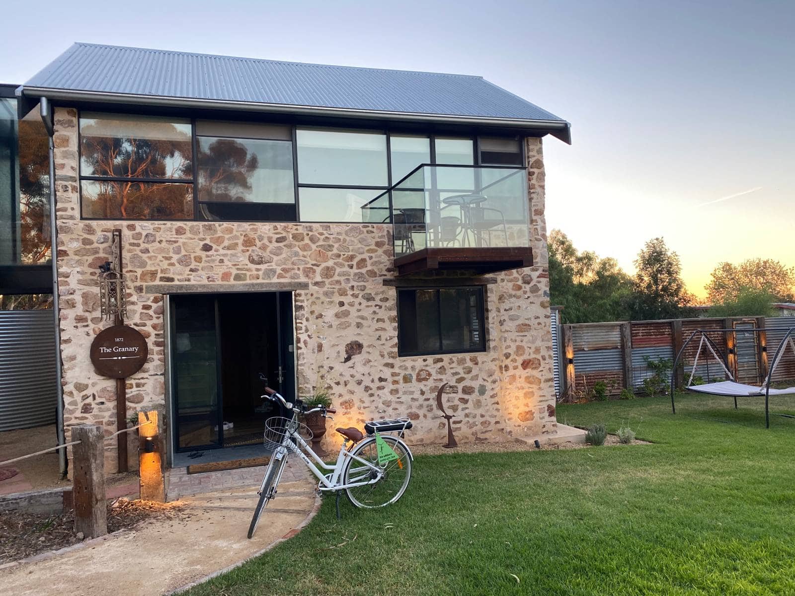 An SA eBike in front of the Chaff Mill accomodation, McLaren Vale