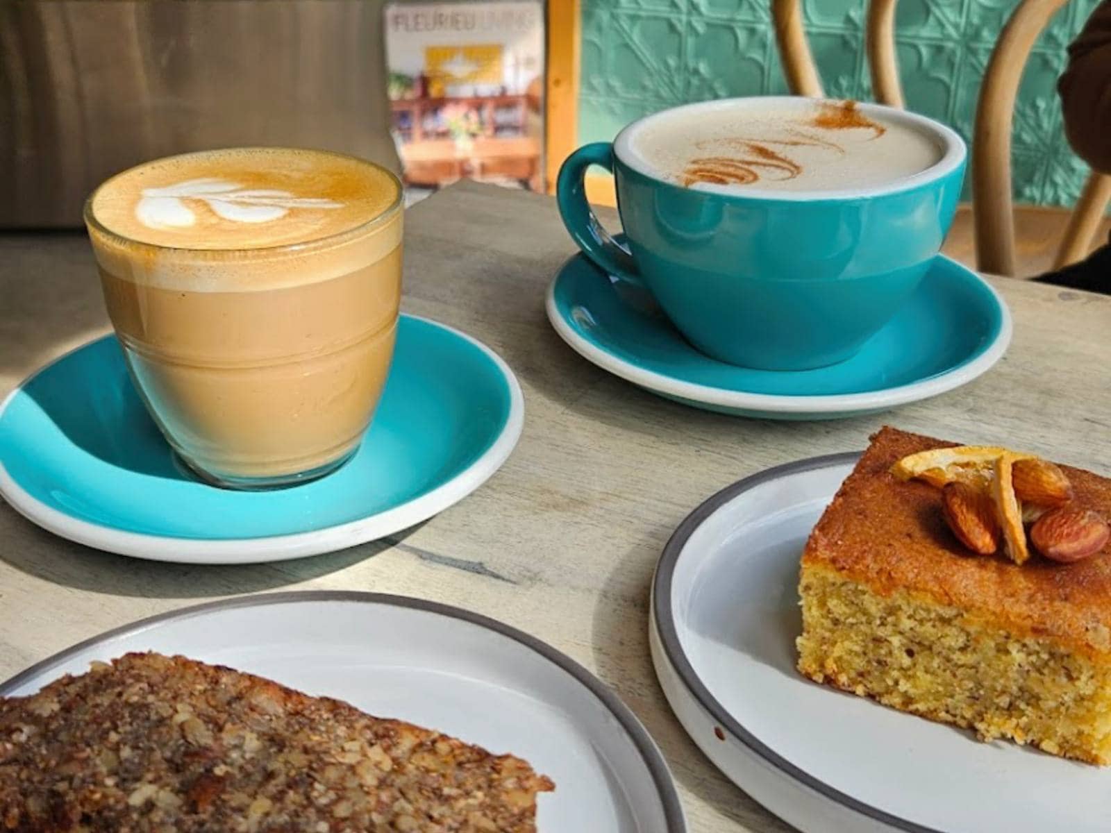 A latte and a cappuccino