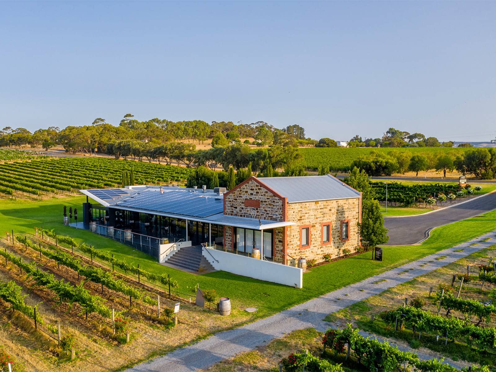 Angove Restaurant, a beautiful stone building set amongst the vines