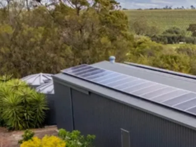 Solar panels on one of SA eBikes' re-charging facilities
